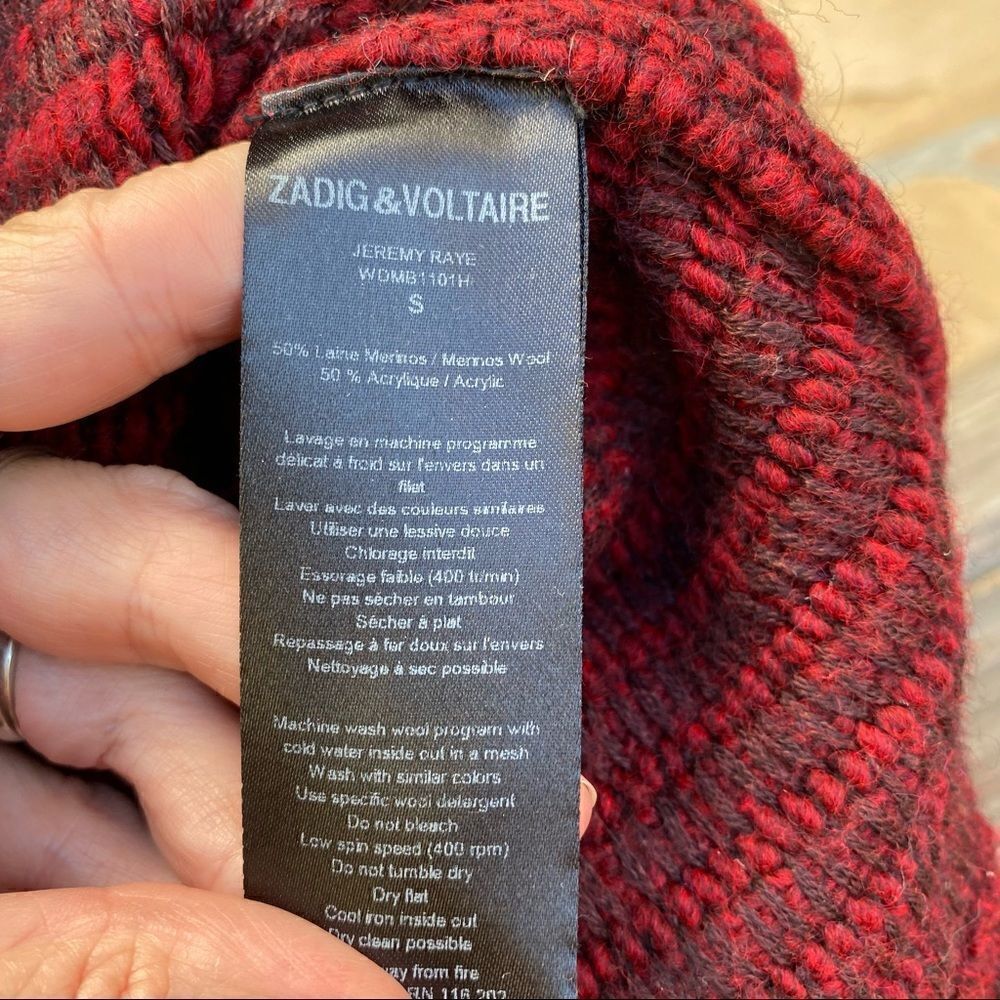 Zadig & Voltaire Red Striped Distressed Sweater size small - Picture 11 of 14
